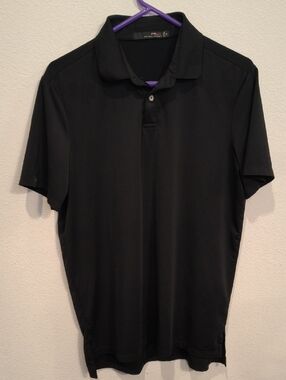 Ralph Lauren RLX Black Short Sleeve Polo Shirt with Subtle Logo Men's Medium